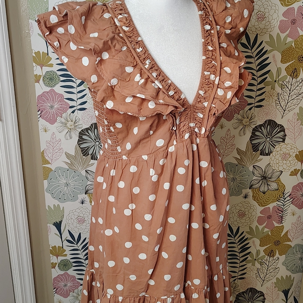 Roller Rabbit Polka Dot Ruffle 100%cotton Dress Women's Size S - Picture 6 of 8